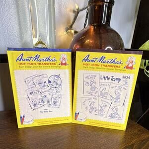 Aunt Martha's Iron-On Transfers Busy Bee 3681 & Little Tramp 3834 Animals